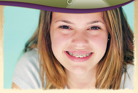 smiling teen girl with braces